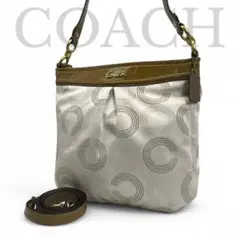 【美品☆】コーチ　COACH オプアート　ショルダーバッグ　2way 斜め掛け