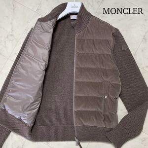 極美品/Lサイズ★ MONCLER モンクレール CARDIGAN TRICOT ニット切替 ハイブリッド ダウンジャケット ブルゾン ウール コーデュロイ メンズ