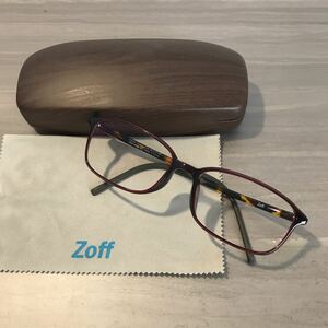 zoff 眼鏡 メガネ アイウェア レディース レッド系 フルリムフレーム 231220