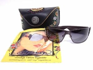 163s●Ed Hardy エドハーディー EHS 018 La Dog スワロフスキーサングラス ※中古現状品