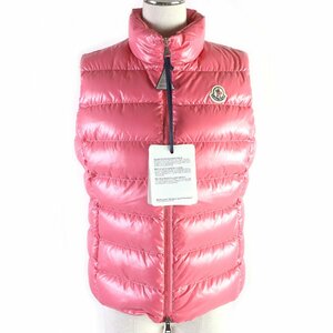 未使用品□MONCLER モンクレール 2022年製 GHANY ロゴワッペン付き WZIP ジレ ダウンベスト ピンク 2 正規品 レディースオススメ◎