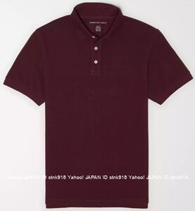 〓SALE!! アメリカンイーグル/US M/AE Super Soft Icon Pique 刺繍ポロ/Burgundy