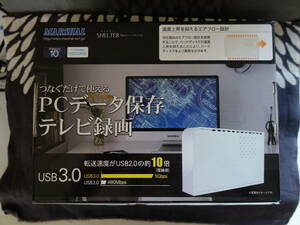 ◆MARSHAL/マーシャル 外付けHDD ２TB USB3.0対応 PCデータ保存・テレビ録画 白◆