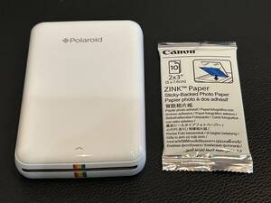 Polaroid ZIP フォトプリンター ポラロイド フォトペーパー付 ホワイト 中古