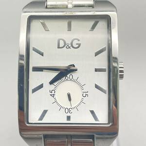 D&G ドルチェ＆ガッバーナ ドルガバ 腕時計 ウォッチ クオーツ 文字盤 アナログ スクエア ネックライン レクタンギュラー シルバー メンズ