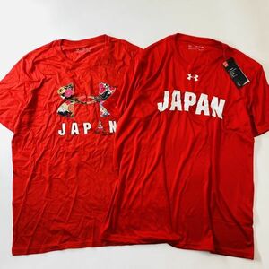 UNDER ARMOUR アンダーアーマー バスケ 日本代表 Tシャツ ２枚組 赤 XL 1359644/1359645-600 24-0421-1-3/4