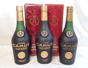 12153[M]◆未開栓古酒◆CAMUS/カミュ/NAPOLEON/ナポレオン/COGNAC/コニャック/ブランデー/700ml/箱付き含む 3本