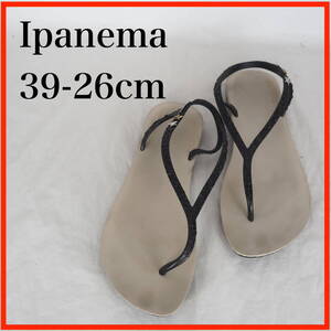 MK8240*Ipanema*イパネマ*レディースサンダル*39-26cm*黒・グレー