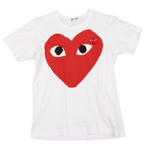 プレイ コムデギャルソンPLAY COMME des GARCONS ビッグアイプリントTシャツ 白赤S