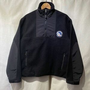 希少! 90s POLO SPORT 黒 USA製 フリースジャケット M アノラック ヴィンテージ RALPH LAUREN ブラック ラルフローレン