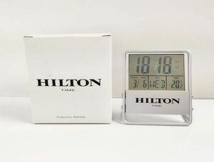 sa☆/ 希少 HILTON TIME ヒルトンタイム デジタル液晶 置時計 時報機能 スケルトン 取説・箱付き 現状品　/DY-2531