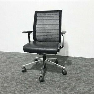 スチールケース シンク 肘付き THK-23201L steelcase ブラック 中古 IO-860637B