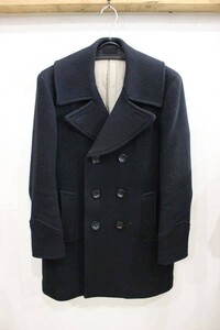 W87★RUDE GALLERY ルードギャラリー★メルトン ウール Pコート ピーコート ブラック size3 ヴィンテージ PEAコート PEACOAT クラシック ★