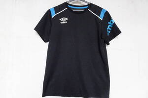 umbro/アンブロ/USS7782HM/半袖Tシャツ/速乾性素材/肩水色切替/ロゴプリント/スポーツ/黒/ブラック/Mサイズ(5/16R)