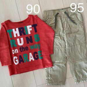 ベビーギャップ babygap ベージュ パンツ 95㎝ P.C.club 赤 トレーナー 90㎝ まとめ売り