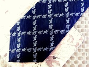 ★RB0304★【刺繍・象 ぞう 動物 柄】ジムトンプソン【美品】ネクタイ