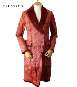 TMN-0270-006 希少 『高級感のある素晴らしい雰囲気』 TRUSSARDI レザーコート ジャケット 90s 00s ヴィンテージ アーカイブ トラサルディ