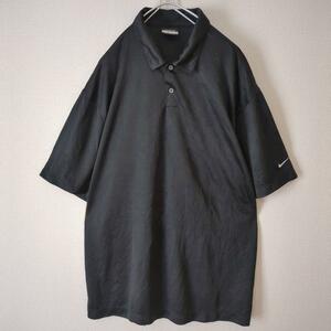 NIKEGOLF ナイキゴルフ ポロシャツ ストレッチ 刺繍 シンプル 黒 XL