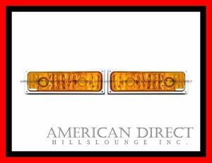 【オレンジ】96-02y エクスプレス サバナ クリスタル パークシグナル ウインカー 左右セット G-VAN ヘッド ランプ ライト シボレー GMC
