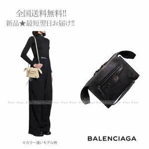 J853.. BALENCIAGA バレンシアガ マルチポーチ ストラップ ネオクラシック カーフ イタリア製 ★ 1000 ブラック