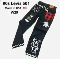 90s Levis 501 リメイクブラックデニムジーンズ USA製