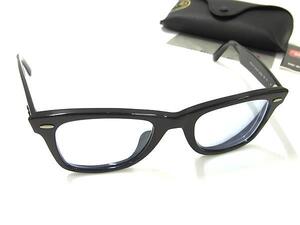 1円 ■美品■ Ray-Ban レイバン RB2140-F 901/64 WAYFARER 度入り サングラス 眼鏡 メガネ メンズ ブラック系 FL0719