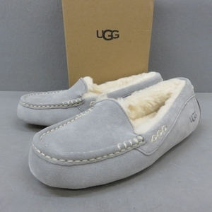 H271★UGG アグ ANSLEY アンスレー 23.0cm レディース ボアモカシン スリッポン グレー系 3/4★A