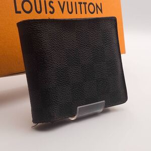 LOUIS VUITTON 極美品ダミエグラフィットポルトフォイユ マルコNM二つ折り財布 ルイヴィトン ウォレット 財布 BLK 