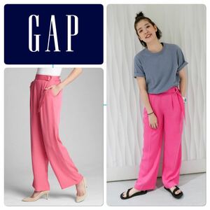 GAP ハイライズ ベルト ワイドレッグパンツ ピンクパンツ 4 19310