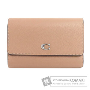 COACH コーチ CP025 エッセンシャル ミディアム フラップ ウォレット 二つ折り財布（小銭入れあり） レザー レディース 中古