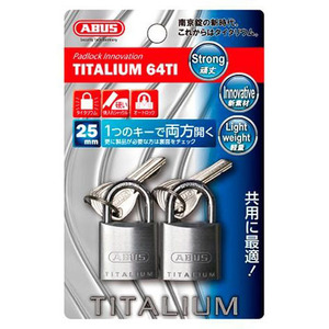 ABUS(アバス) TITALIUM南京錠(同一キー) 25mm 6本キー BP64TI25KA2 00721294