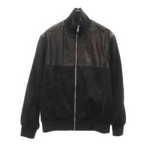 VERSACE ヴェルサーチ Leather Track Jacket レザー切替 トラックジャケット ブラック A83456