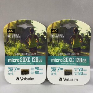 【未使用品/TO】Verbatim バーベイタム micro SDXC 128GB 4K 動画撮影 マイクロSDカード MXCN128GPPV5 メモリーカード 2点セット　MZ0904-2