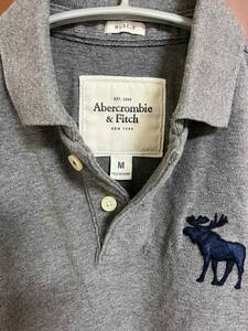Abercrombie & Fitch アバクロンビーアンドフィッチ 半袖ポロシャツ グレー Mサイズ