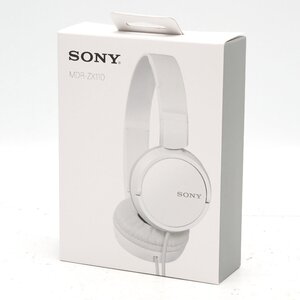 【未使用】SONY 有線ステレオヘッドホン MDR-ZX110 ホワイト 30mmドライバーユニット おりたたみ機構 ケーブル両出し [H801055]