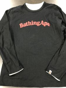 アベイシングエイプ　APE A Bathing Ape Tee ロンT Tシャツ　リバーシブル　used サイズ表記なし