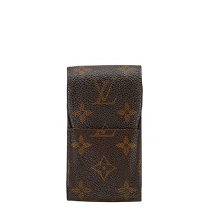 ルイ ヴィトン モノグラム エテュイ シガレット シガレットケース 小物入れ M63024 ブラウン PVC レザー LOUIS VUITTON 【中古】