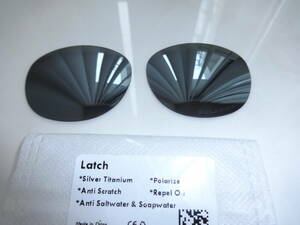 POLARIZED刻印入り！オークリー Latch ラッチ用 カスタム偏光ハイグレードレンズ SILVER Polarized Replacement Lenses 