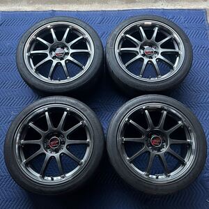 MID RMP レーシング R10 18インチ 8J +45 PCD100 5H / ナンカン NS-2R 215/45R18 2022年製 7~8部山 4本 （ 86 レガシィ カローラ 等に ）