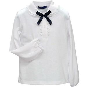 ☆新品☆ 長袖 ブラウス 110 リボン付き 1121 子供服 女の子 キッズ 白 通年 フォーマル 入園式 入学式 卒園式 慶弔 発表会 結婚式 中国製