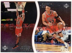 2枚で完成！ Michael Jordan ＆ Scottie Pippen ＜ 1997-98 Upper Deck Teammates ＞ ダイカット 2枚セット 