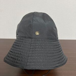 【極美品】GUCCI グッチ GG バケットハット 帽子 size M 57㎝ ブラック