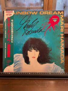 サイン入 LP盤 浜田麻里 RAINBOW DREAM 美品