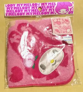 新品 マイメロディ ハンドタオル 岡山 桃 ご当地 限定 ピンク ピーチ ジャガードタオル ハート 顔 My Melody ハンカチ 岡山県 サンリオ