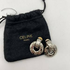 CELINE セリーヌ イヤリング サークル シルバー ファッション アクセサリー P1750