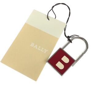 美品◆BALLY バリー チャーム◆ シルバーカラー/レッド カナデ ロゴ レディース ケース 小物入れ