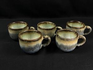 【福蔵】小石原焼 茶碗 5客 コーヒーカップ ティーカップ 天目茶碗 アンティーク 径7.1cm