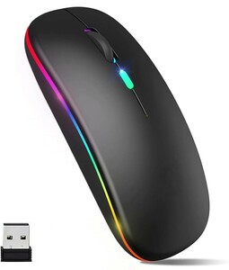 M-51@ワイヤレスマウス Bluetooth マウス Bluetooth5.0 無線マウス USB充電式 小型 静音 省エネルギー 2.4GHz 3DPIモード7色LED