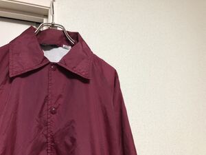 80sヴィンテージ MADE IN MACAUマカウ製Van Cort無地エンジナイロンコーチジャケットウィンドブレーカーsize S