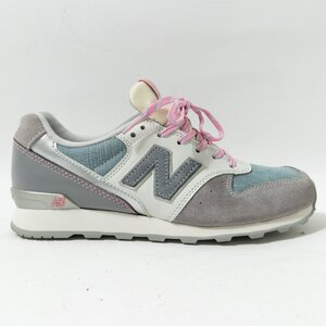 New Balance ニューバランス D WR996EK ローカット スニーカー グレー ピンク デニムブルー 24.5cm レディース カジュアル シューズ 靴